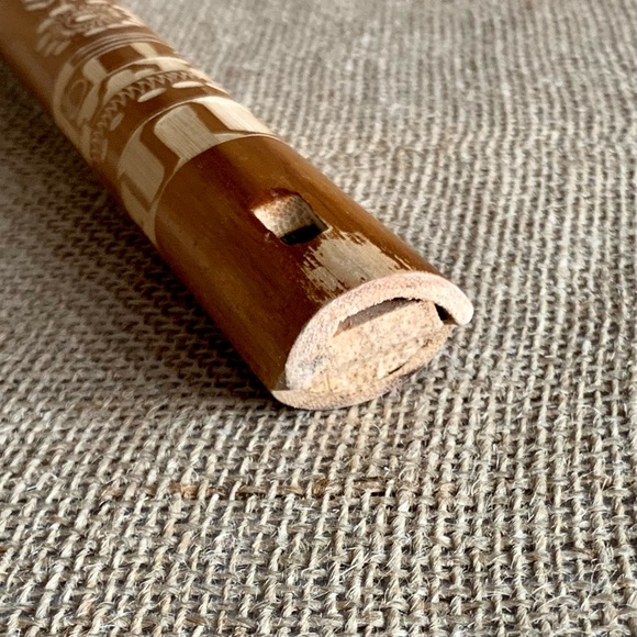 5 Instrument Bundle: 2 Carved Wood Flutes, Pan Flute, Hand Drum & Xylophone - Picture 13 of 15